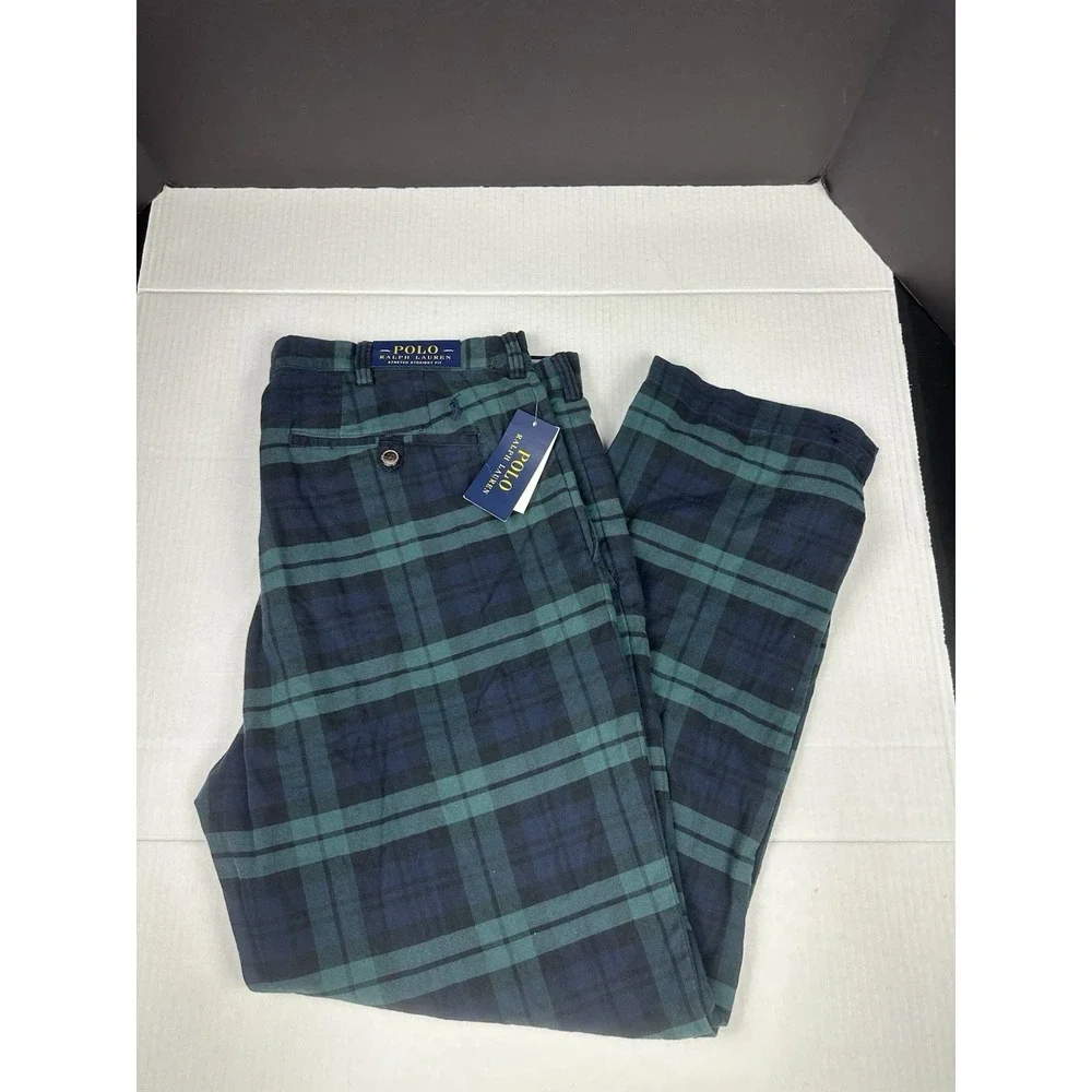 NWT Polo Ralph Lauren Blackwatch Tartan Plaid 7 OZ Twill Chino Pants Men's 38x30